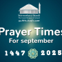 Prayer Times For september 2025